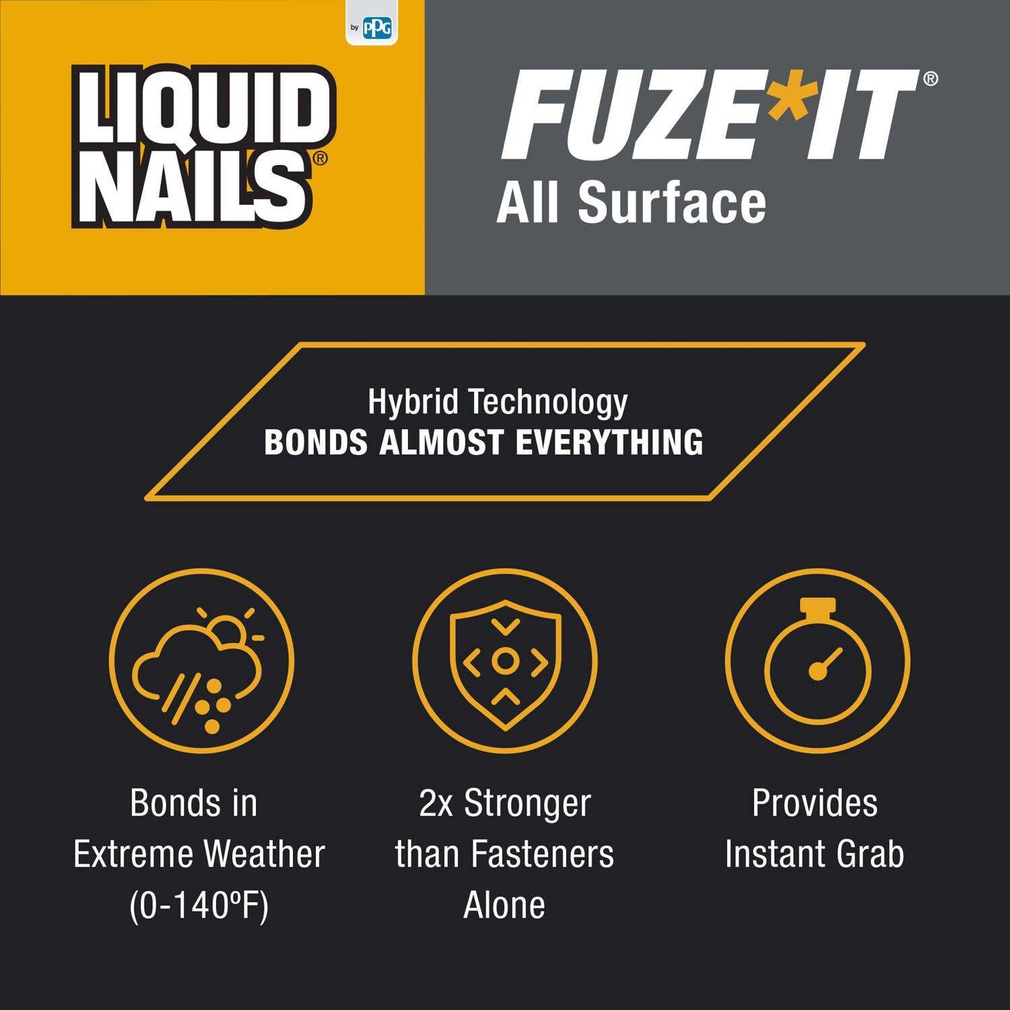 Fuze-It 全表面高强度混合粘合剂,9 盎司。