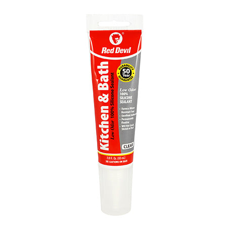 Kitchen & Bath Low-Odor Silicone Sealant, 2.8 Fl. Oz., Clear