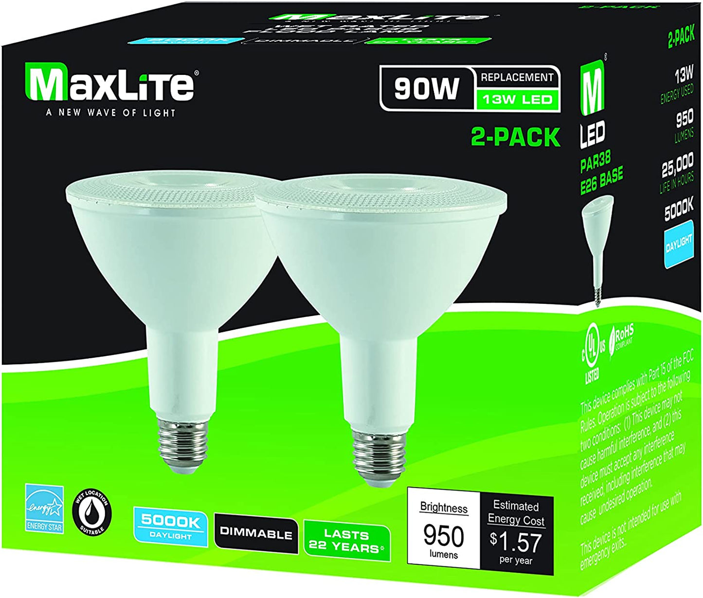LED 90 瓦 PAR 38 可调光灯泡