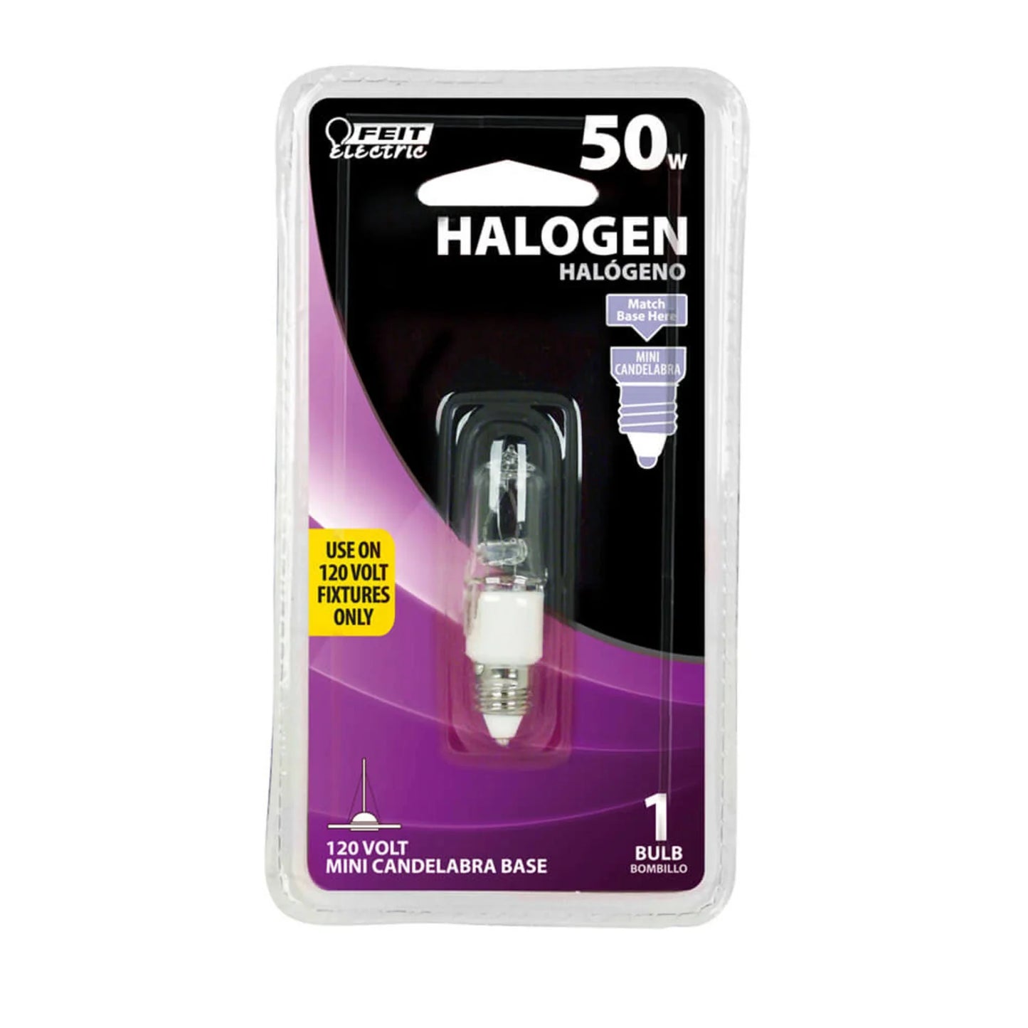 50 瓦 E11 基卤素替换灯泡,暖白色