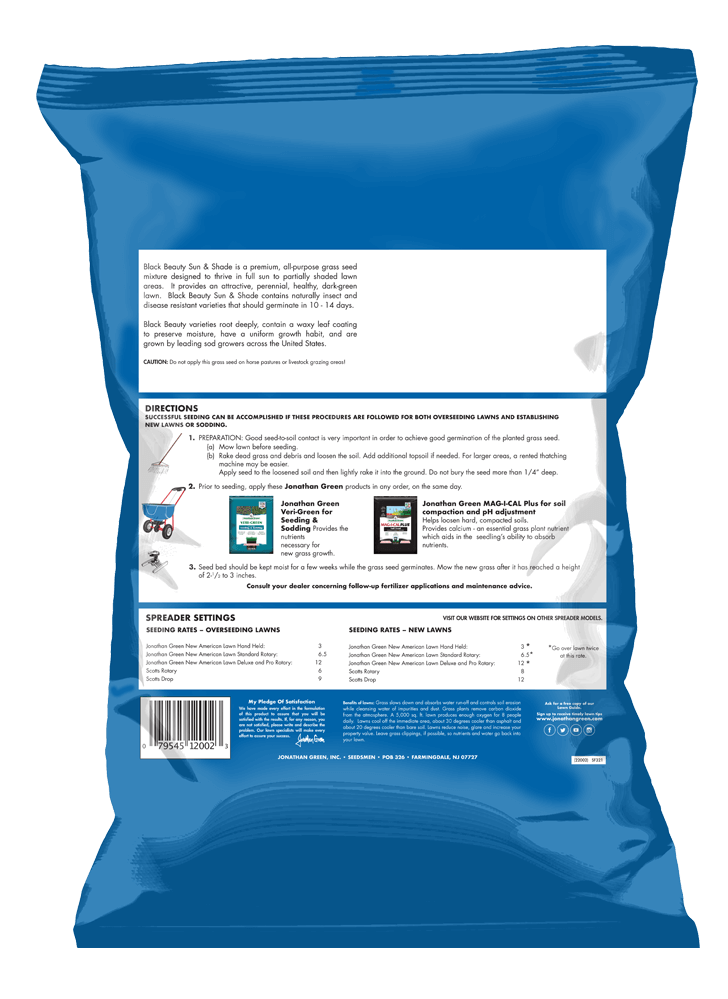 Black Beauty® Sun & Shade Grass Seed, 3lb.