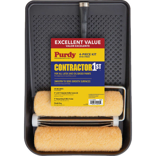 9 in. x 3/8 in. Knit Roller & Tray Set (4-Piece)