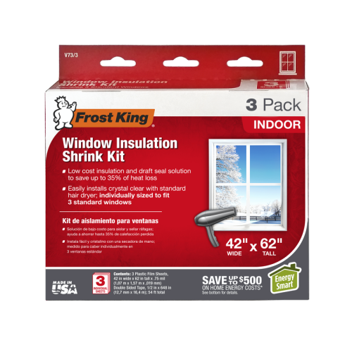 42 in. x 62 in. Window Insulation Shrink Kit - 3 Pack
