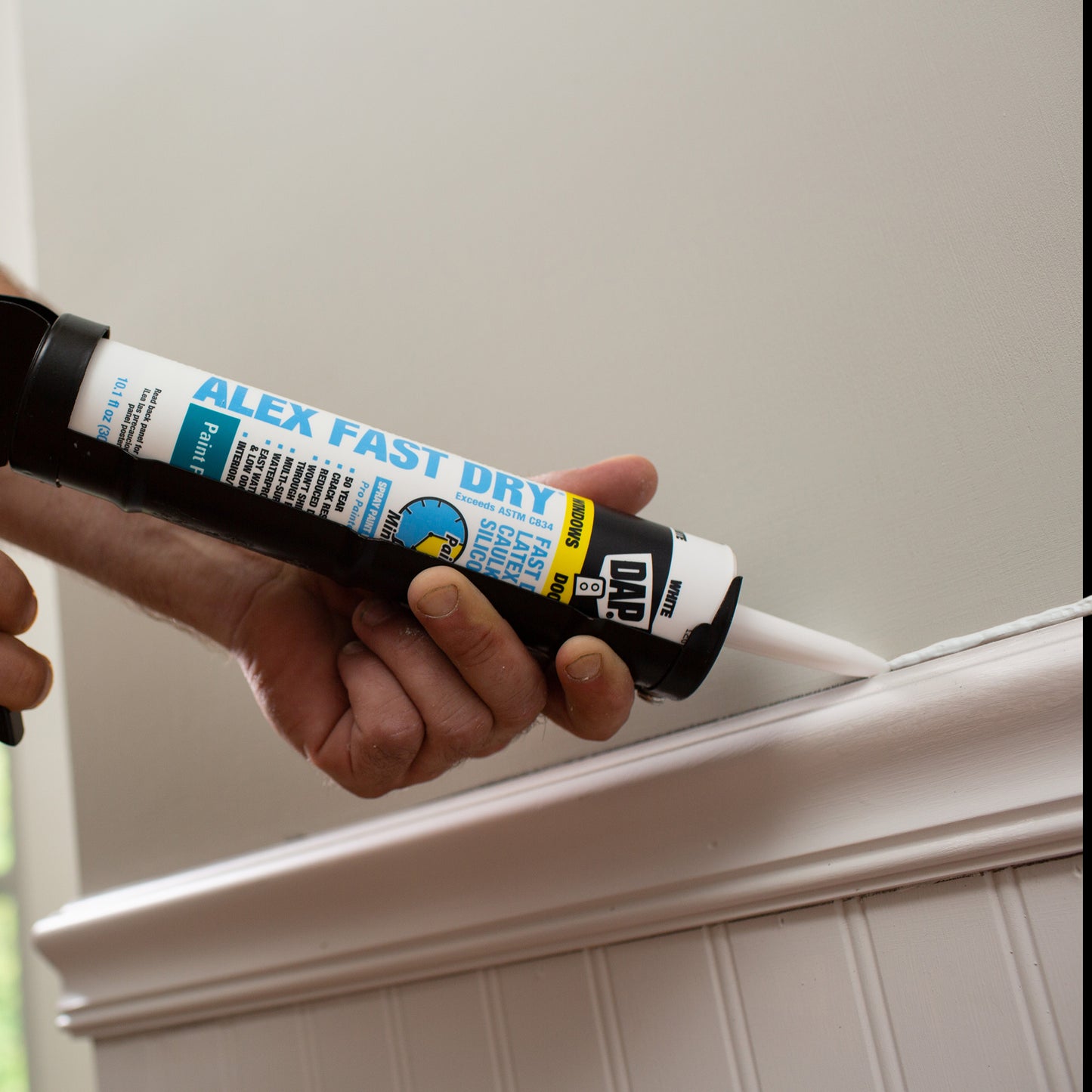 ALEX FAST DRY® Acrylic Latex Caulk Plus Silicone, 10.1 Fl. Oz., White