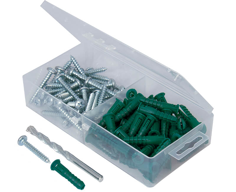 100 pc. 14-16 Ribbed Anchors with Masonry Drill Bit