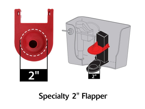 2" Fits Kohler® Shark Fin Toilet Flapper (2012)