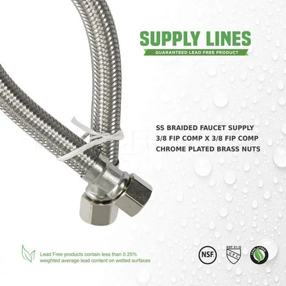12 in. Stainless Steel Braided Water Supply Line