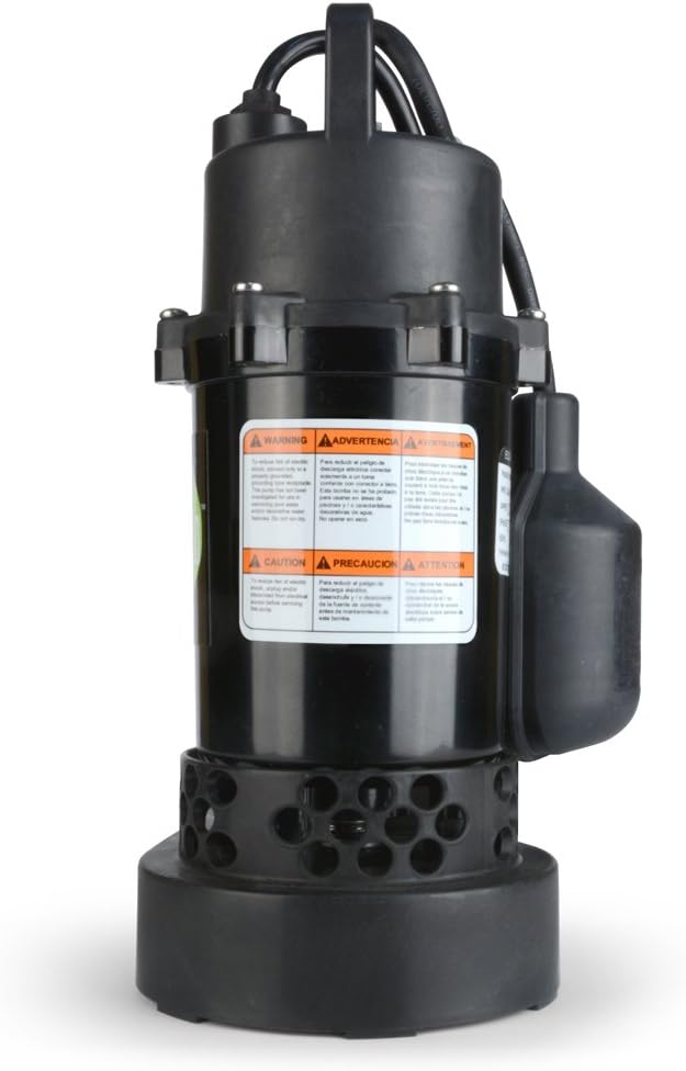 Sump Pump with Wide Angle Switch, 1/3 HP, 3,600 GPH
