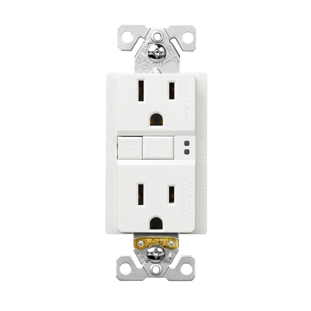 15-Amp 125-Vac GFCI Duplex Receptacle, Self-Test