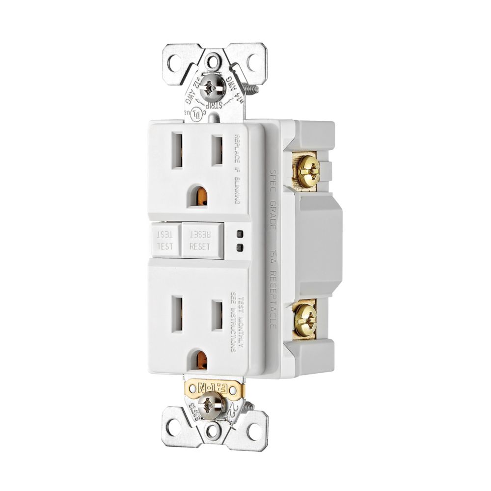 15-Amp 125-Vac GFCI Duplex Receptacle, Self-Test