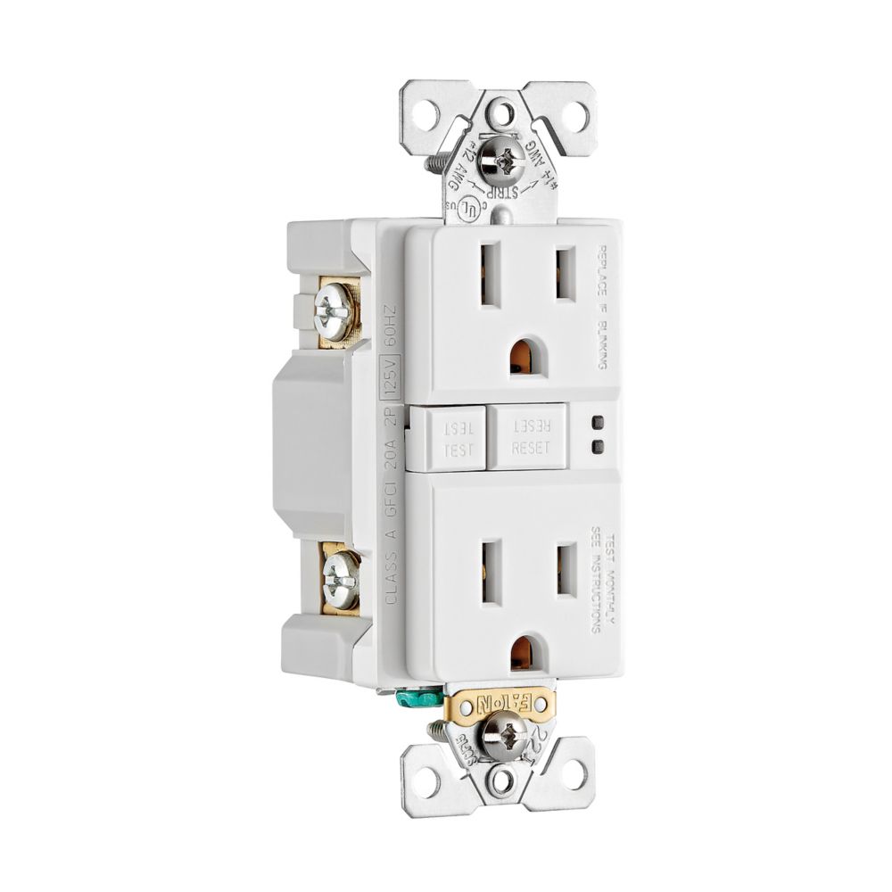 15-Amp 125-Vac GFCI Duplex Receptacle, Self-Test