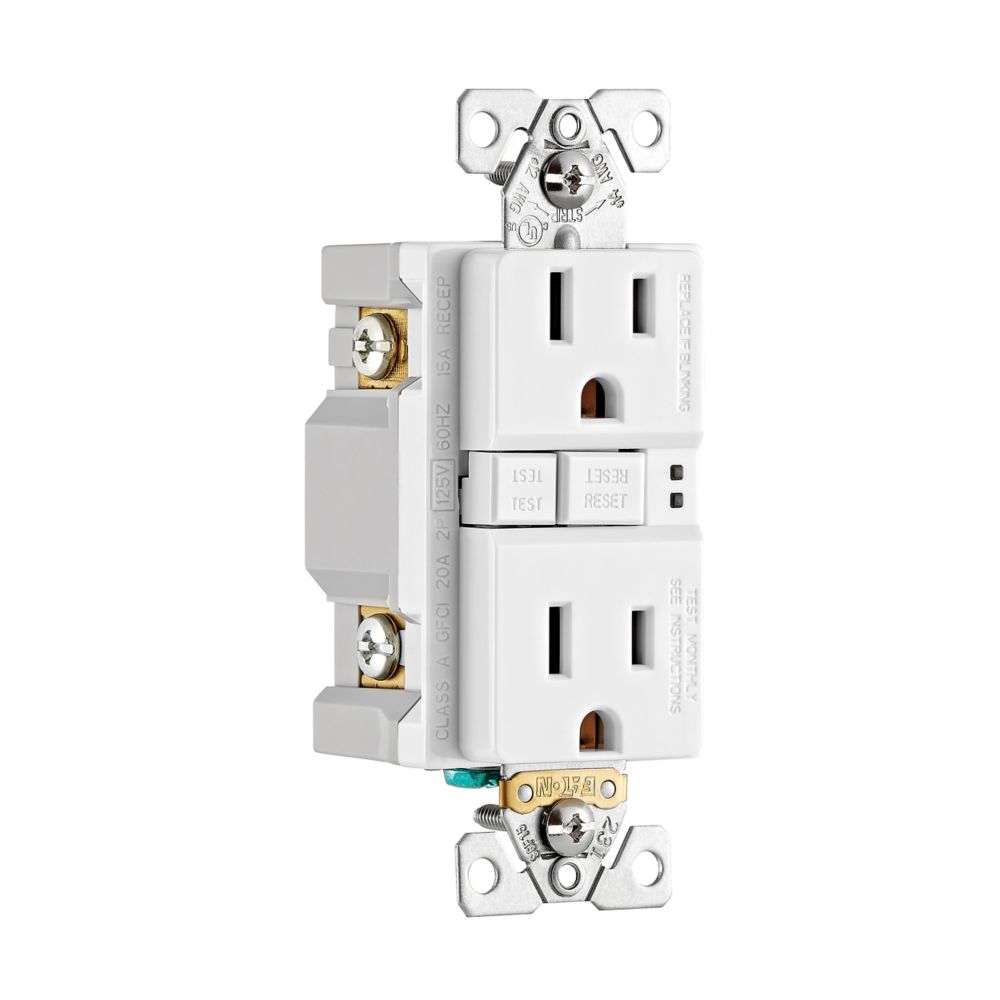 15-Amp 125-Vac Tamper-Resistant GFCI Duplex Receptacle, Self-Test - 3pk