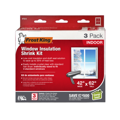 42 in. x 62 in. Window Insulation Shrink Kit - 3 Pack