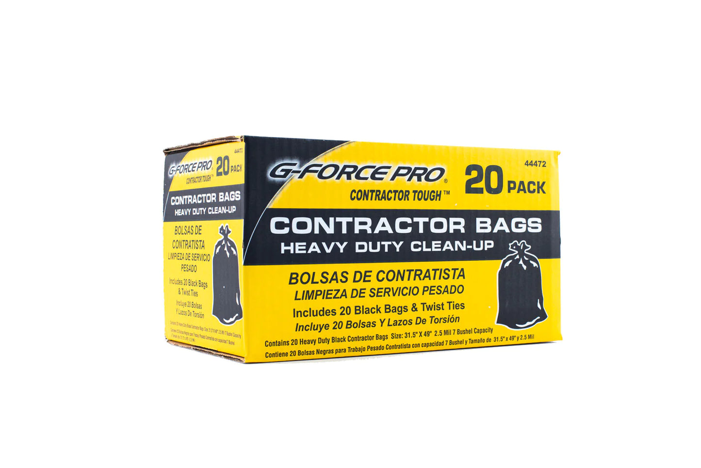 Contractor Tough, Heavy Duty Clean Up Bags, 42 Gal. 2.5 Mil - 20pk